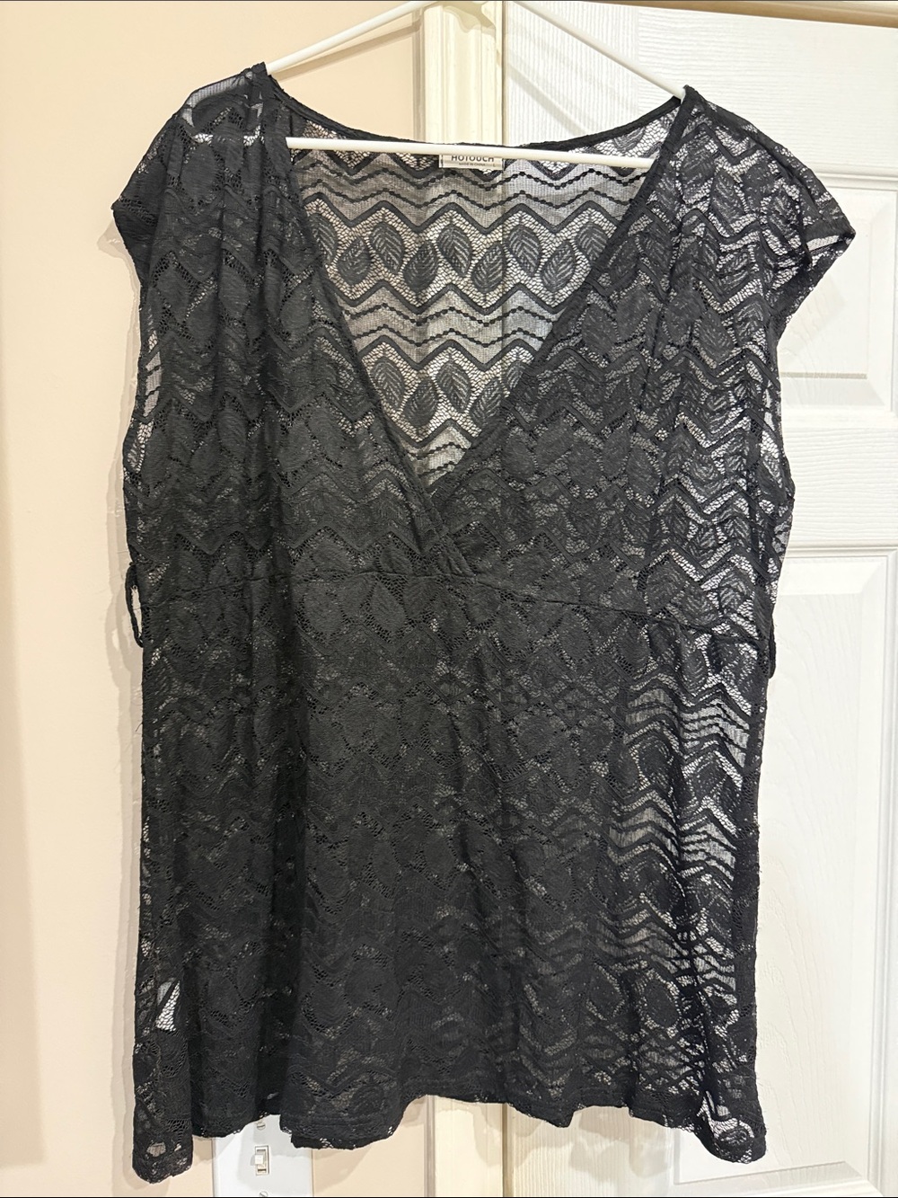 Autograph Black Lace V-Neck Swim Coverup